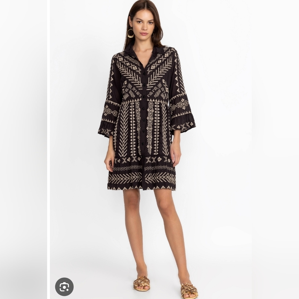 ❤️ NWOT! JOHNNY WAS EMBROIDERED CHARIS EASY TIERED DRESS, XS